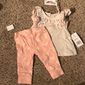 Jessica Simpson Baby 2 Piece Pant Set 3/6 Month